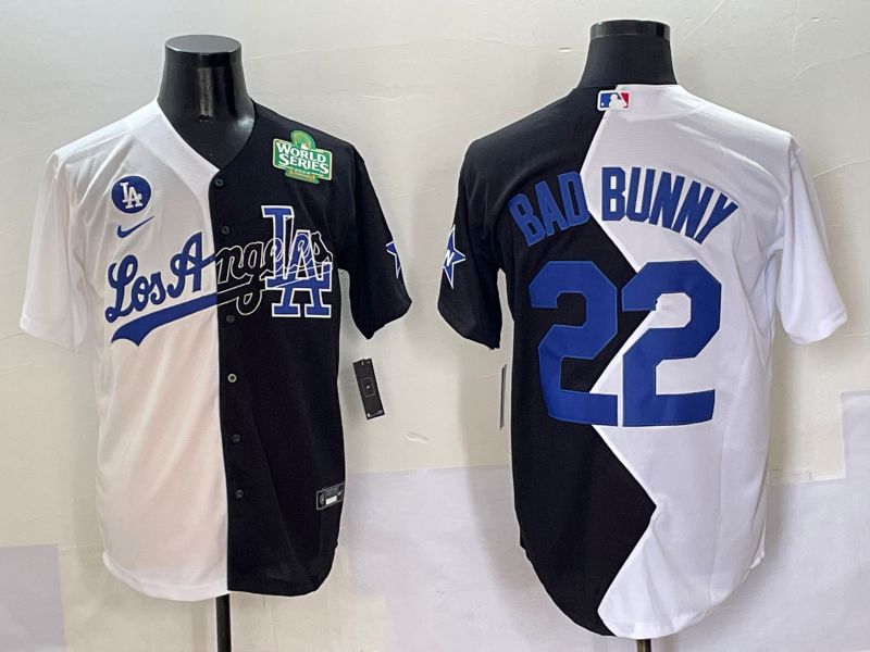 Men Los Angeles Dodgers #22 Bad bunny Black White Game Nike 2025 MLB Jersey style 8->los angeles dodgers->MLB Jersey